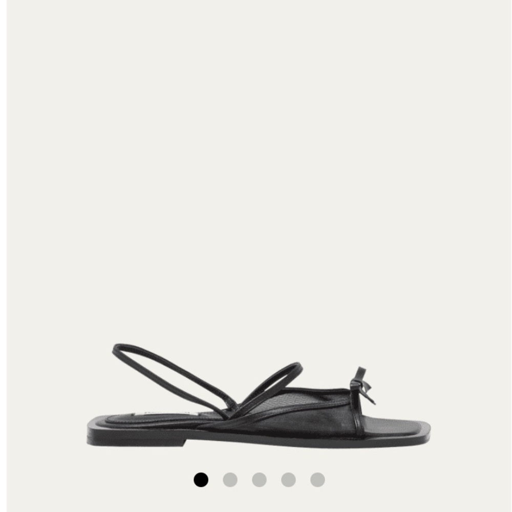 Rieke Nen Nabi Leather Mesh Bow Ballerina Flats